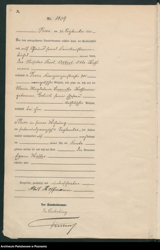 Obraz 7 z jednostki "Księga miejscowa urodzeń tom V-VI [Rejestr główny urodzeń]"