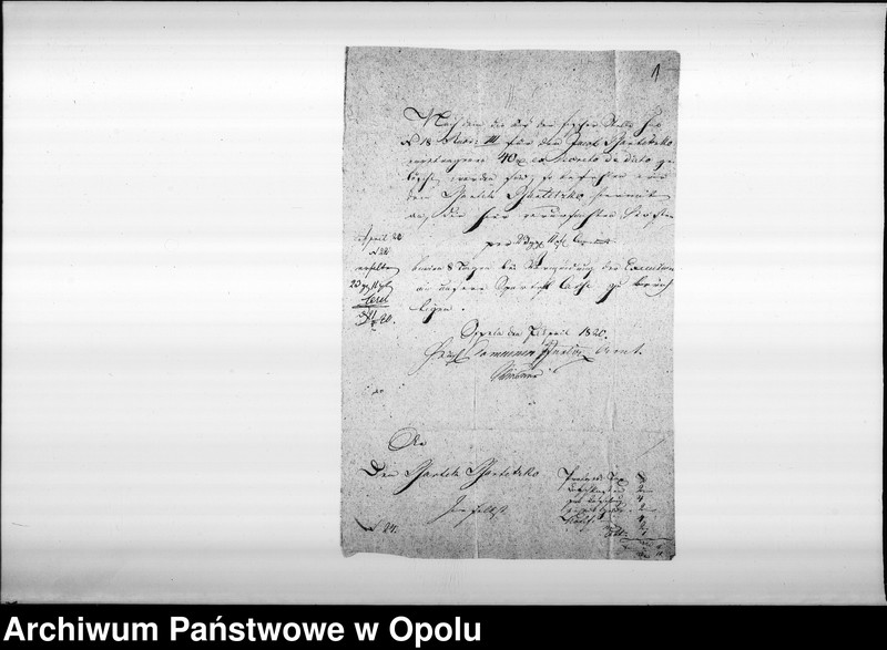 Obraz 3 z jednostki "Zarząd Majątków w Opolu wzywa Bartka Barteczka do wpłacenia w ciągu 8 dni 40 talarów zapisanych na rzecz Jakuba Barteczka."