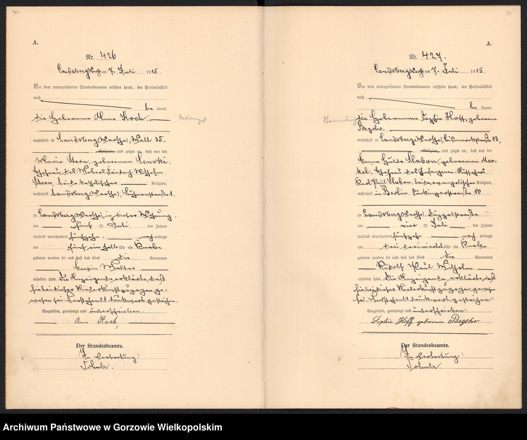 Obraz 18 z jednostki "Geburts Register, t. 1 nr 397-740"