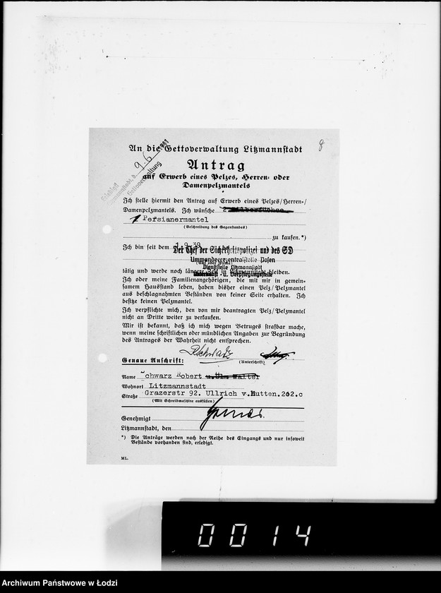 Obraz 12 z jednostki "Erledigte Rechnungen u.Pelzanträge Div.Sachen"