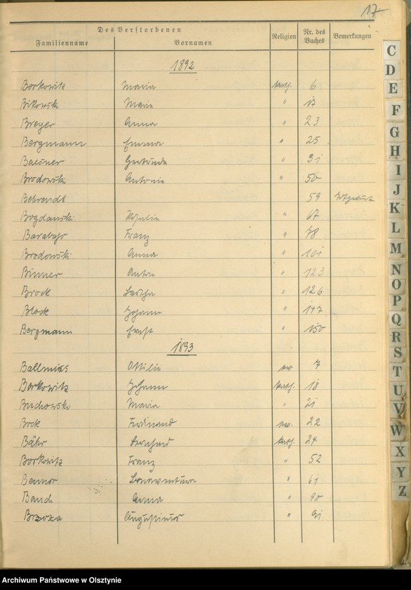 image.from.unit.number "Alphabetisches Namenverzeichnis zum Sterbebuch"