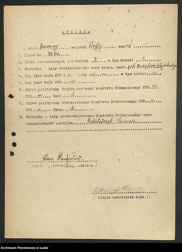 Obraz 10 z jednostki "Ankiety kół partyjnych w majątkach"