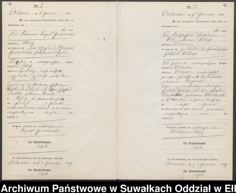 image.from.unit.number "Sterbe-Neben-Register des Preussischen Standes-Amtes Orlowen Kreis Loetzen"