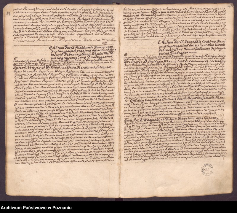 Obraz 12 z jednostki "Liber actorum officii consularis civitatis Posnaniae."