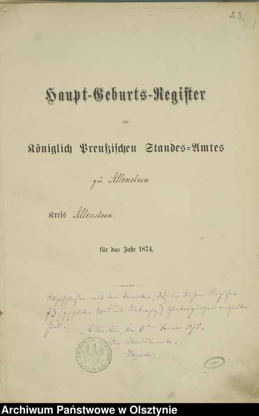 image.from.unit.number "Haupt-Geburts-Register Nr 1 - 73"