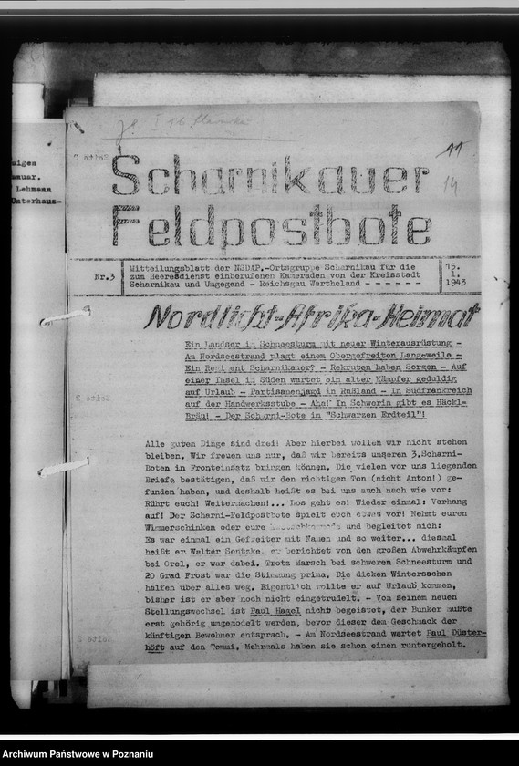 Obraz 18 z jednostki "[Korespondencja w sprawach organizacyjnych, sprawozdanie z działalności , uwagi powizytacyjne] Kreissippenamt Scharnikau [Czarnków]"