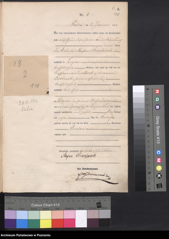 Obraz 3 z jednostki "Księga miejscowa urodzeń [Rejestr główny urodzeń]"