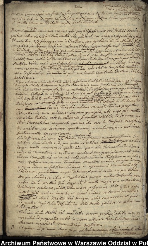 image.from.unit.number "Kopie i bruliony pism do władz pruskich w sprawie budowy nowego klasztoru w Pułtusku"