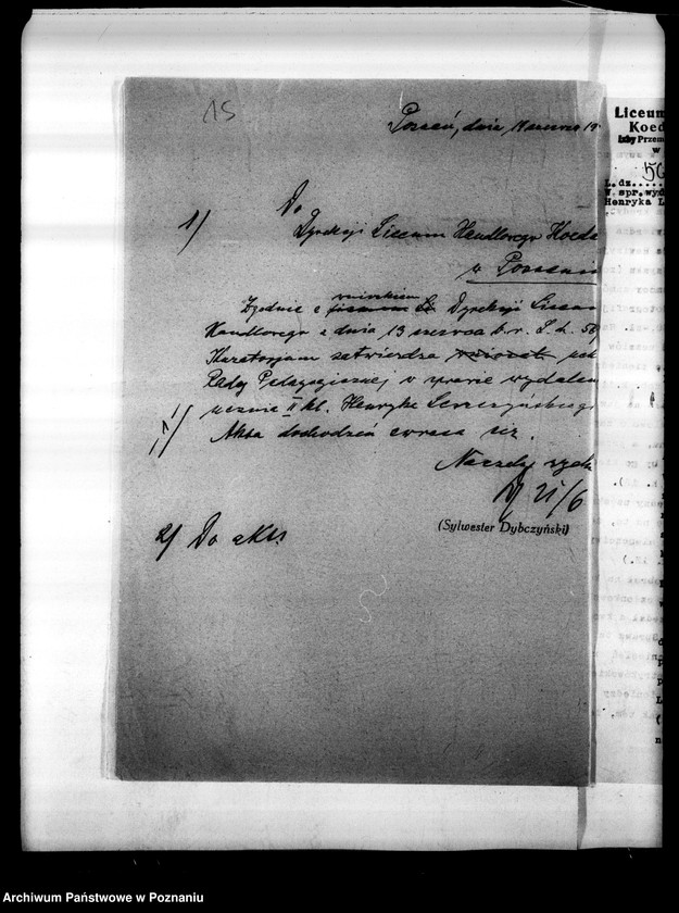 Obraz 18 z jednostki "Liceum Handlowe Koedukacyjne Izby Przemysłowo-Handlowej- Poznań [lista abiturientów i eksternistów]"