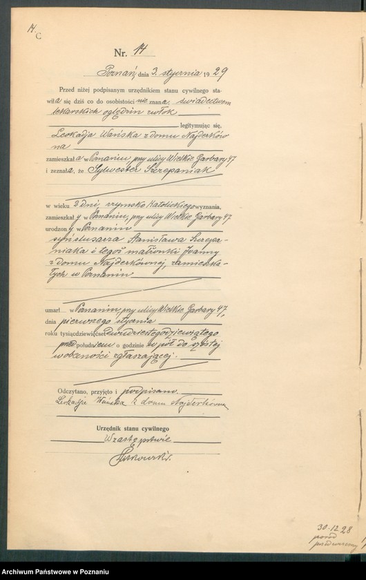 Obraz 16 z jednostki "Księga miejscowa zgonów tom I [Rejestr główny zgonów]"