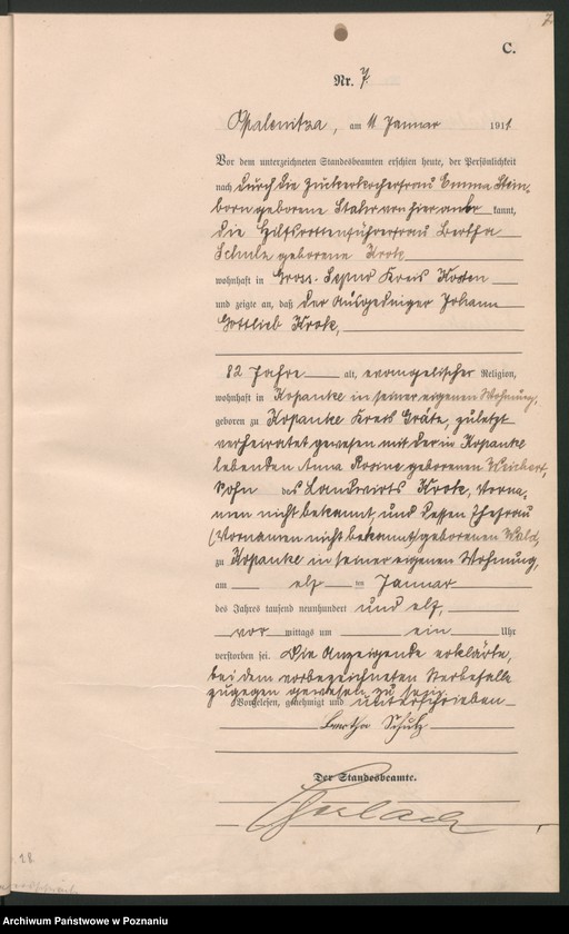 Obraz 10 z jednostki "Sterbe-Haupt-Register"