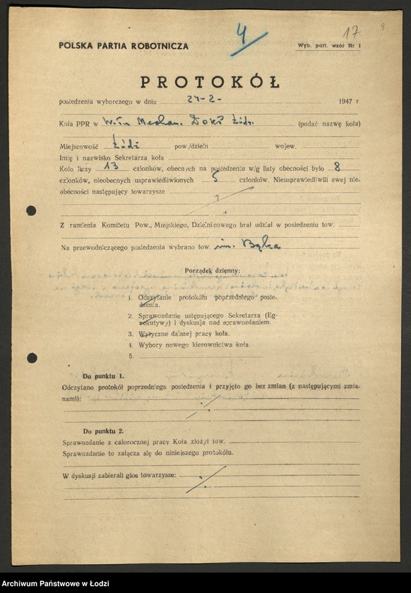 Obraz 18 z jednostki "Protokoły wyborcze kandydatów na konferencję dzielnicową"