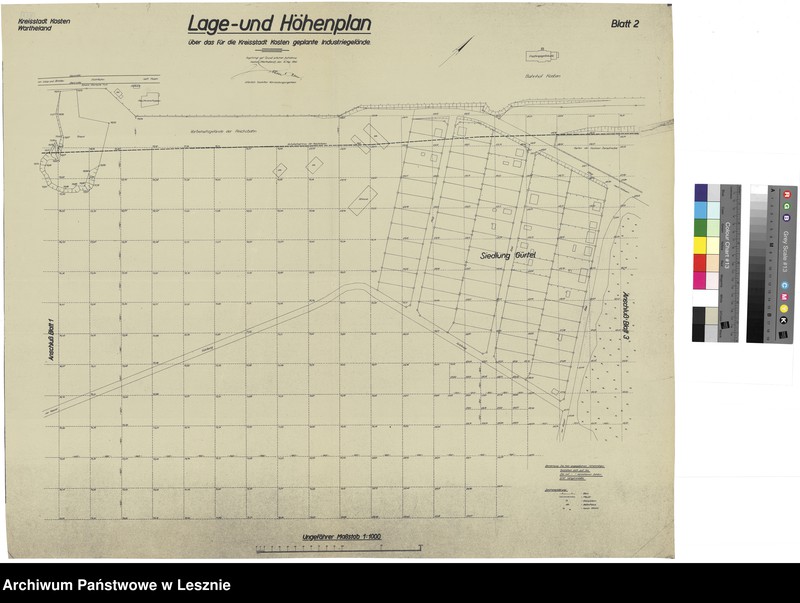 Obraz 1 z jednostki "Kościan miasto. Plan lokalizacyjny i wysokościowy dla terenów przy dworcu."