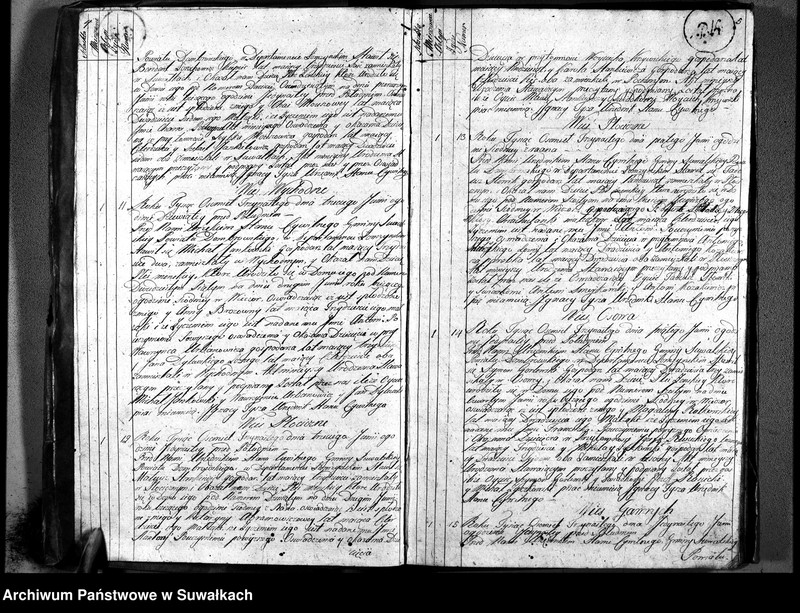 image.from.unit.number "Księga aktu urodzonych gminy suwalskiey, powiatu dąbrowskiego w departamencie łomżyńskim od dnia 1 maja 1813 po 1 maja 1814"