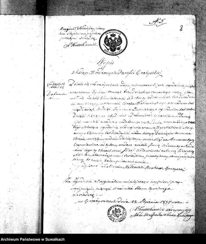 image.from.unit.number "Dowody do Akt Ślubnych z roku 1857 Suwałk"