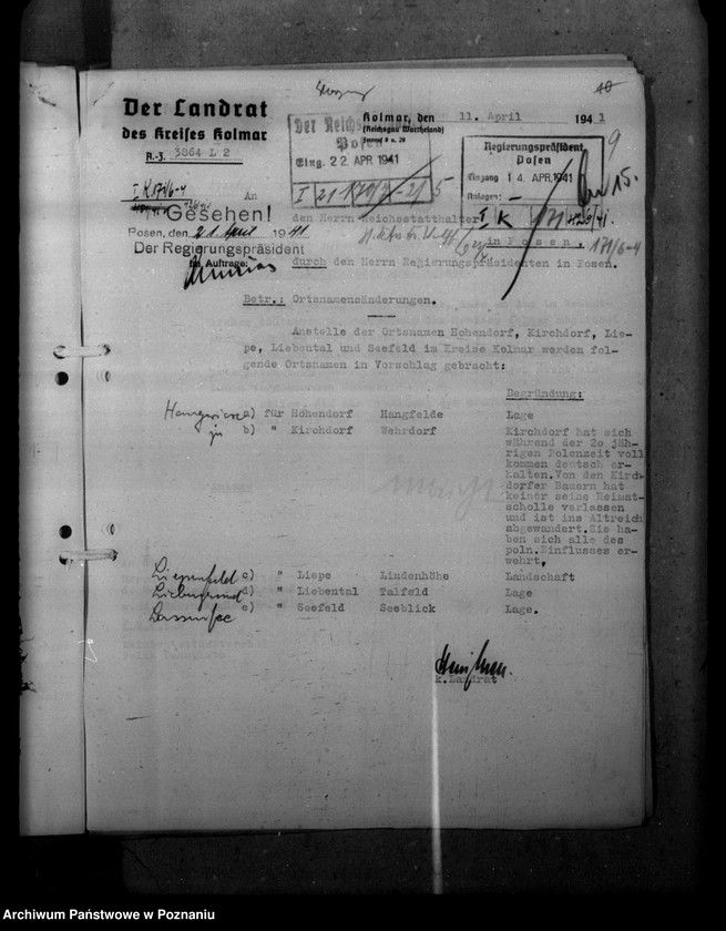 Obraz 13 z jednostki "Ortsnamenänderung Kreis Kolmar - Chodzież"