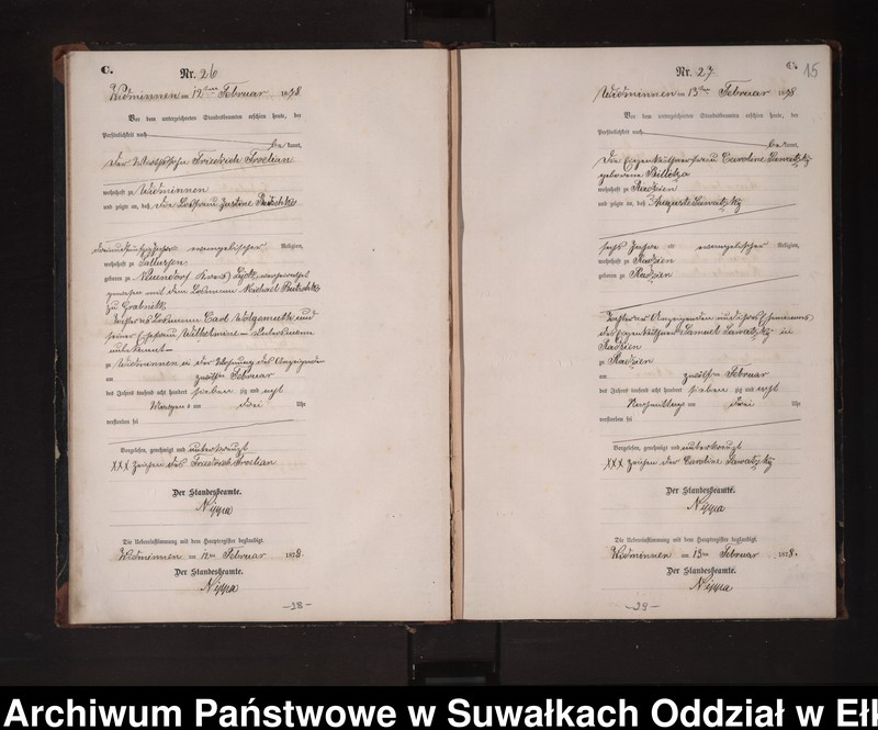 image.from.unit.number "Sterbe-Neben-Register des Preussischen Standes-Amtes Widminnen Kreis Loetzen [Tom I Nr 1-174]"