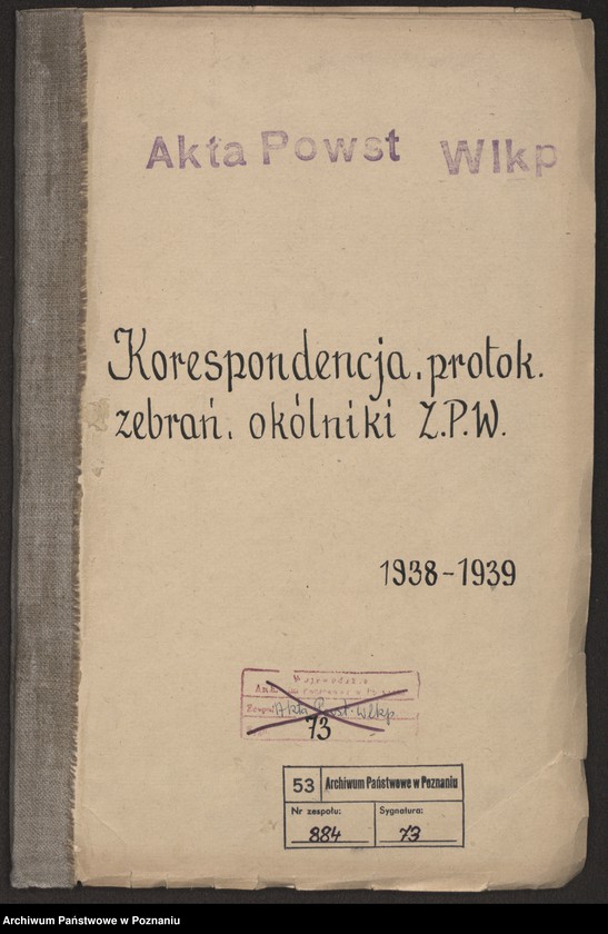 Obraz 3 z jednostki "Korespondencja, protokoły zebrań, okólniki Związku Powstańców Wielkopolskich."