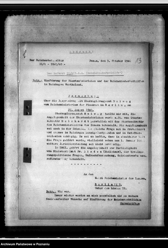 Obraz 17 z jednostki "Reichskinderbeihilfen"