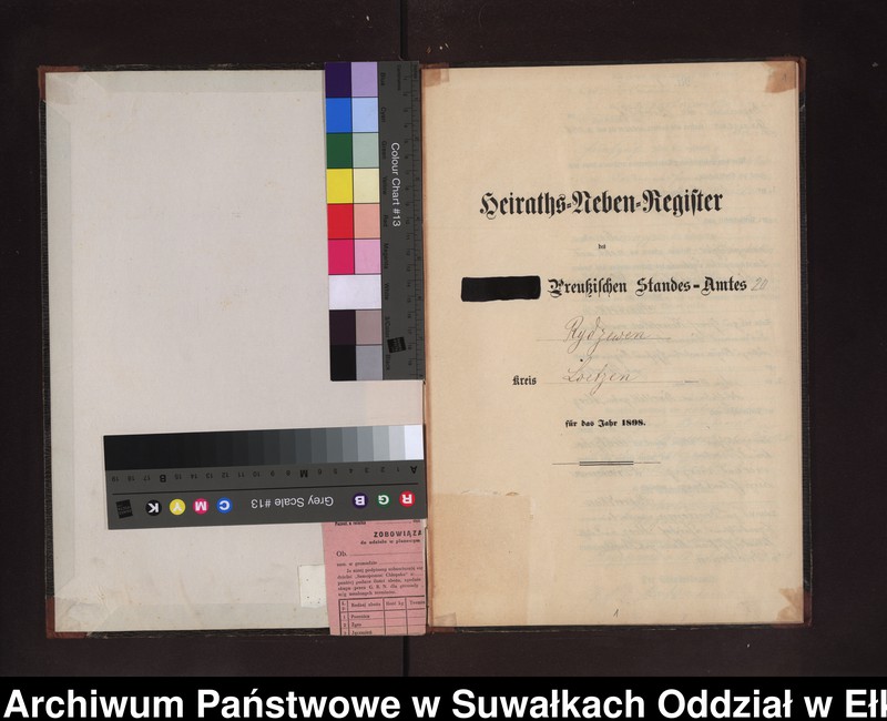 image.from.unit.number "Heiraths-Neben-Register des Preussischen Standes-Amtes Rydzewen Kreis Loetzen"