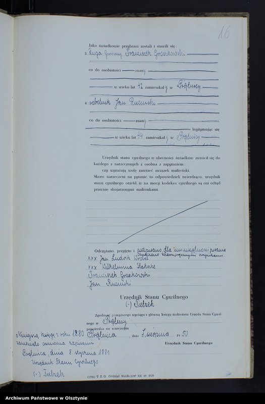 image.from.unit.number "Księga małżeństw Nr 1 - 8,1 - 5,1 - 9 i 1 - 11 /przepisana w języku polskim z oryginału niemieckiego w dniach 4.08.-8.08.1950/"