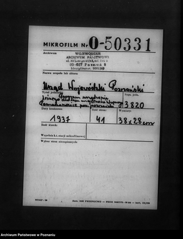 Obraz 2 z jednostki "Program urządzenia gospodarstwa leśnego dla lasu majętności Wronczyn-Pomarzanowice powiat poznański 1936-1946"