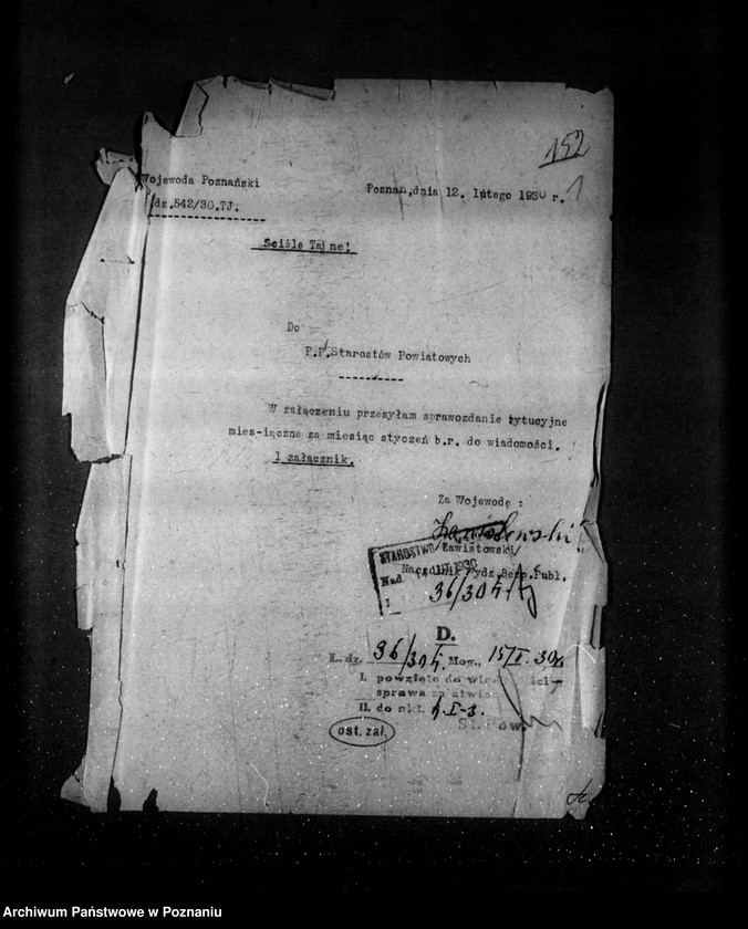 Obraz 5 z jednostki "Sprawozdania sytuacyjne miesięczne z życia społeczno-politycznego za miesiące styczeń, luty, marzec 1930 r."