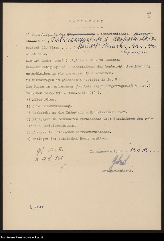 Obraz 11 z jednostki "Mendel Posner- sprzedaż towarów manufakturowych"