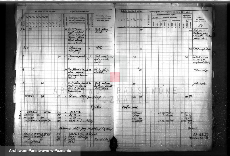 image.from.unit.number "Plan urządzenia gospodarstwa leśnego dla lasu Anny Far w Piotrowie powiat szamotulski 1930-1940"