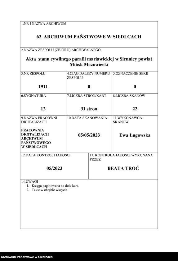 image.from.unit.number "[Duplikat aktów stanu cywilnego urodzonych, zaślubionych i zmarłych]"