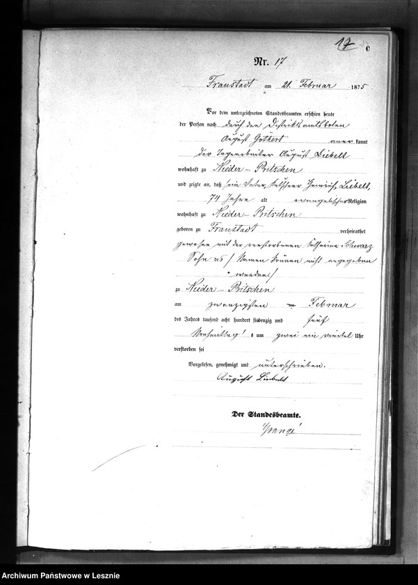 Obraz 20 z jednostki "[Księga zgonów - Wschowa północ]"