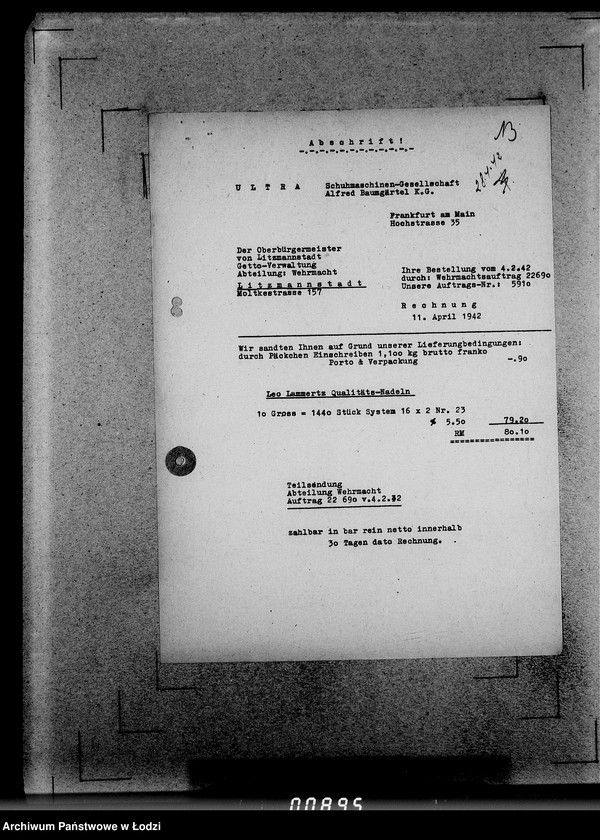 Obraz 17 z jednostki "339 Filztiefel U-Z.[Korespondencja i zamówienia]"