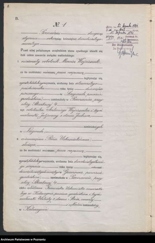 image.from.unit.number "Księga miejscowa małżeństw tom I [Rejestr główny małżeństw]"