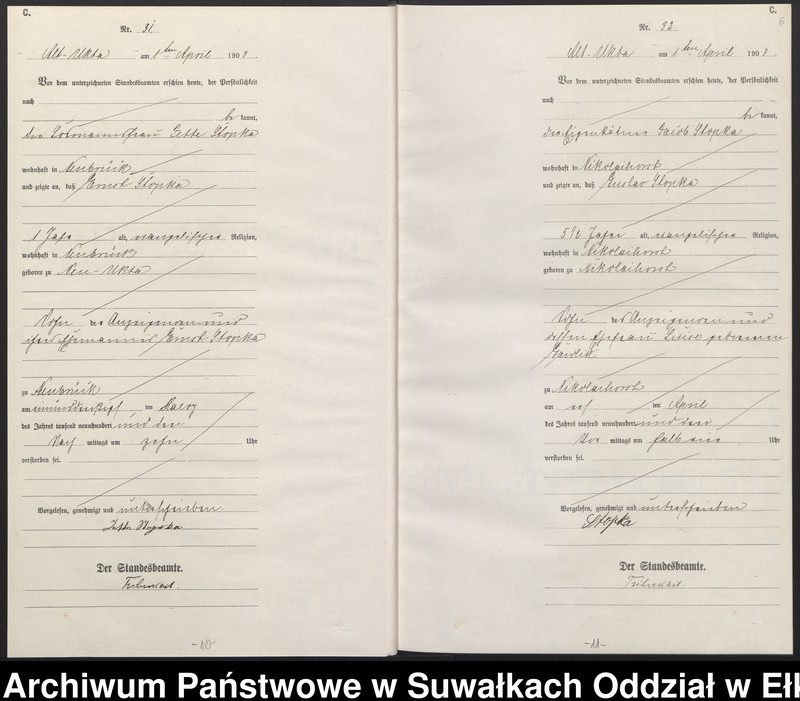 image.from.unit.number "[Sterbe-Haupt-Register des Königlichen Preussischen Standes-Amtes Ukta Kreis Sensburg]"