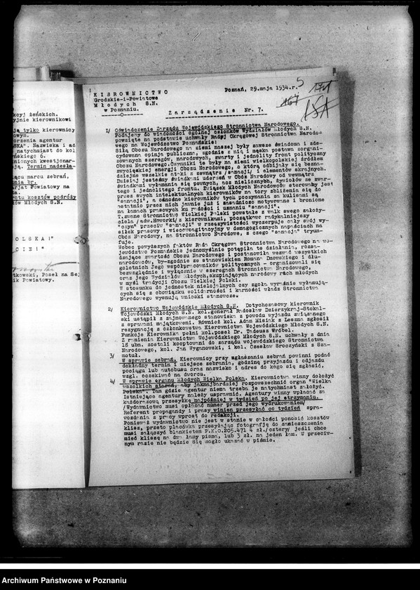 Obraz 8 z jednostki "Zarządzenia, okólniki, instrukcje, regulaminy, korespondencja Wydziału Młodych"