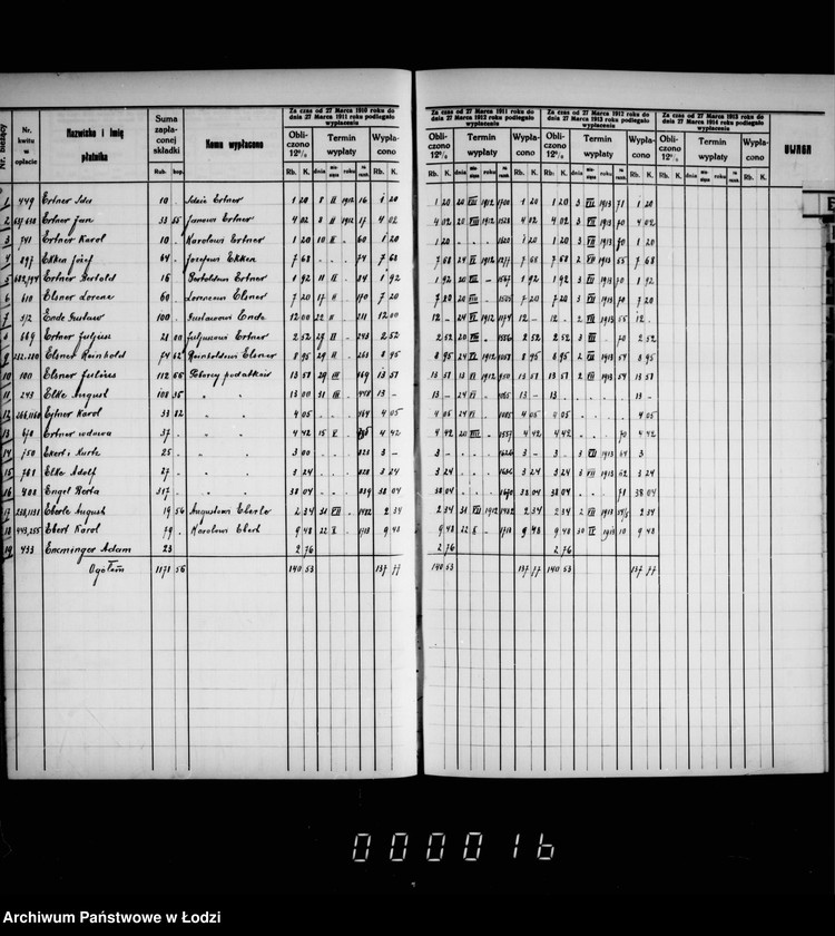 Obraz 14 z jednostki "Książka składek na budowę rzeźni bałuckiej"
