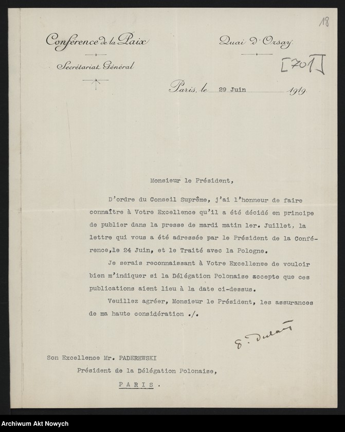image.from.unit.number "Konferencja Pokojowa. Zawiadomienia o posiedzeniach i porządkach obrad, protokoły z posiedzeń. Korespondencja"
