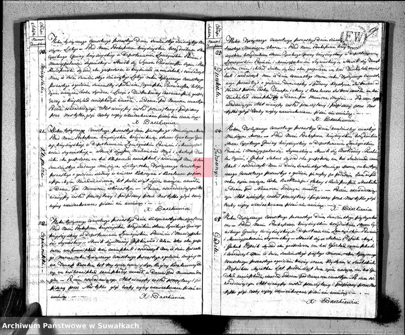 Obraz 7 z jednostki "Akta umarłych gminy wieysieyskiey, powiatu seyneńskiego w departamencie łomżyńskim od 1-go stycznia 1816 roku"