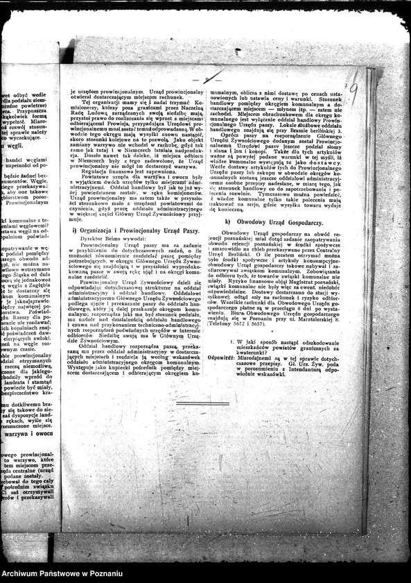 Obraz 12 z jednostki "Druk "Posiedzenie landratów, kierowników Prowincjonalnych Urzędów Gosp. i członków Gł. Urzędu Żywnościowego z dn. 20.I.1919 r. ""