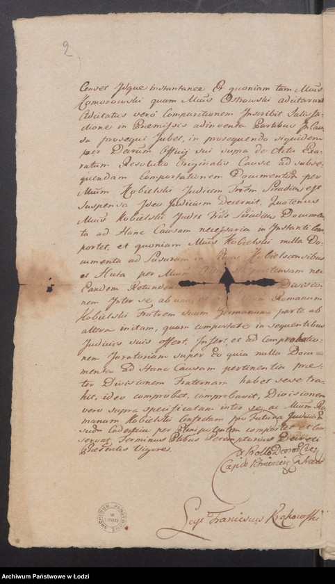 Obraz z jednostki "Akta majątkowe, prawne i procesowe, Michała Ostrowskiego, tyczące się dóbr Maluszyn"