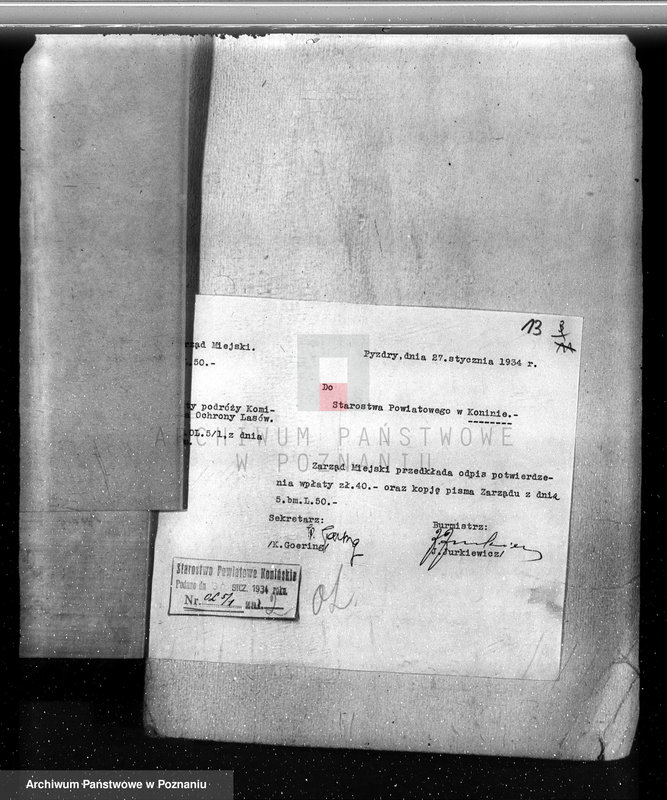 Obraz 17 z jednostki "Sprawa zmiany wydzielenia około 1300 ha gruntów leśnych w lasach miasta Pyzdry ewentualnie z przymusową likwidacją serwitutów wsi Holendry Pyzderskie"