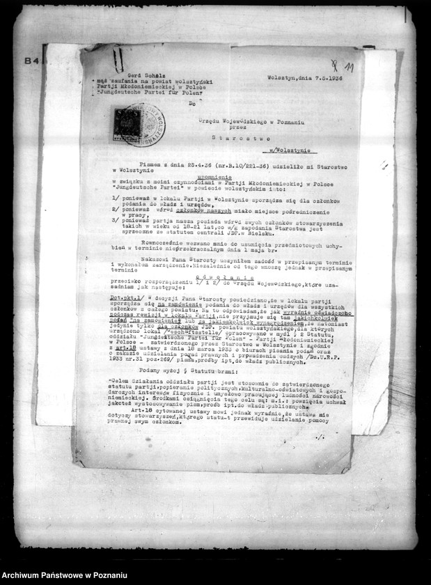 Obraz 15 z jednostki "/Jungdeutsche Partei für Polen w Wolsztynie/"