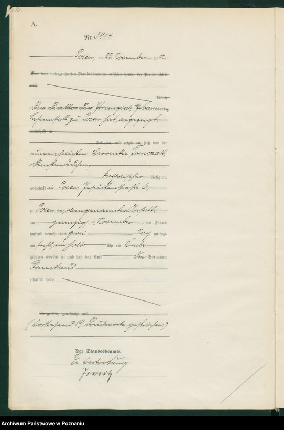 Obraz 19 z jednostki "Księga miejscowa urodzeń t. VIII"