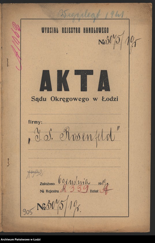 Obraz 2 z jednostki "Icek Salomon Rosenfeld- sprzedaż towarów manufakturowych"