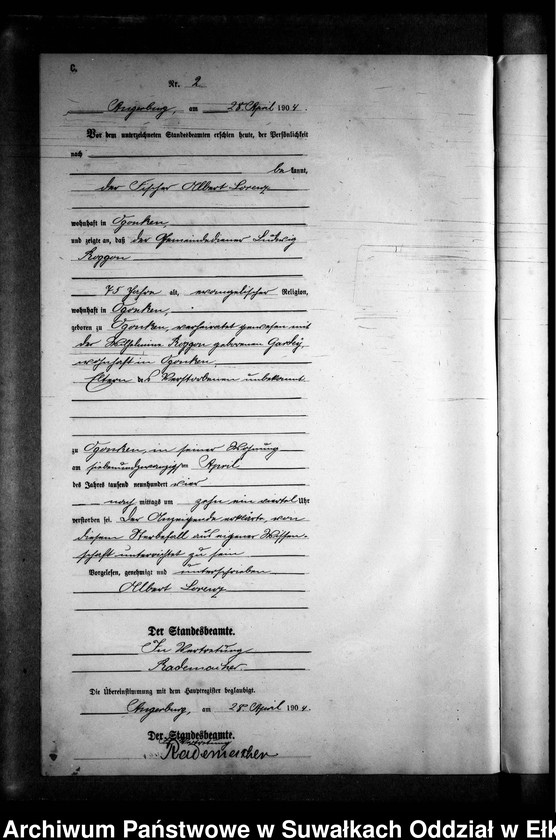 image.from.unit.number "Sterbe-Neben-Register des Preussischen Standes-Amtes Gross Strengeln Kreis Angerburg"