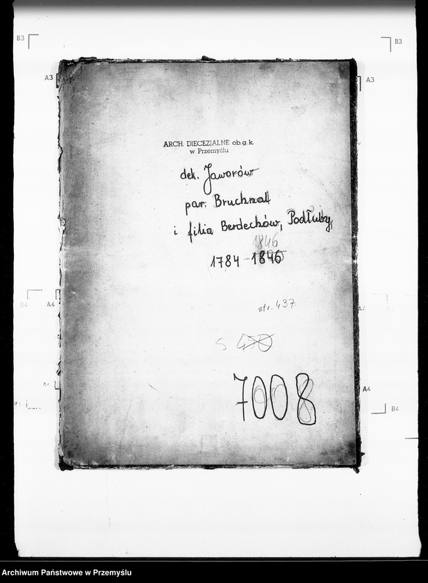 Obraz 4 z jednostki "[Kopie ksiąg metrykalnych parafii Bruchnal z filiami Berdychów, Podłuby (dekanat Jaworów)]"