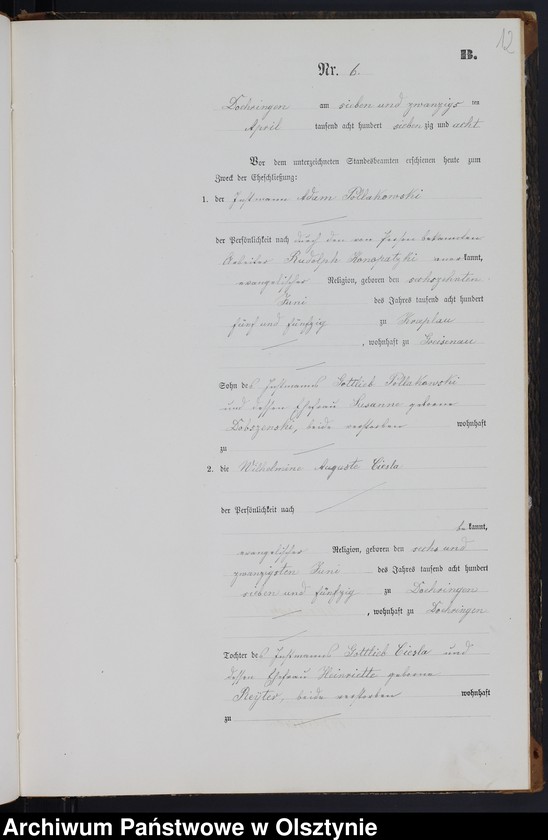 image.from.unit.number "Heiraths-Neben-Register Nr 1 - 16"