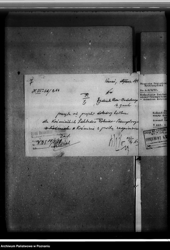 image.from.unit.number "Zatwierdzenie projektu budowy i urządzenia zakładu przemysłowego /Fabryki Płatków Ziemniaczanych i tartaku/ w Koźminie własność Koźmińskie Zakłady Rolniczo-Przemysłowe Spółka Akcyjna"