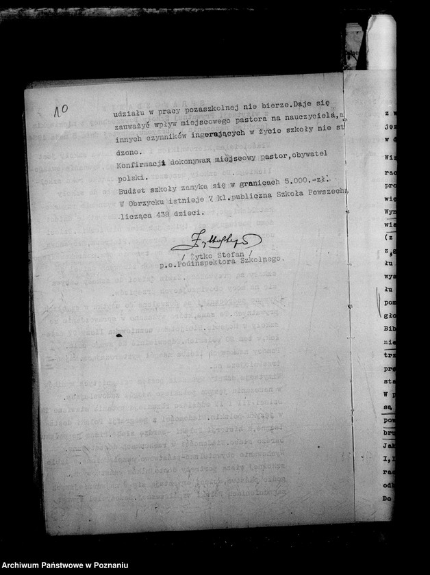 Obraz 13 z jednostki "Prywatna Szkoła Powszechna z niemieckim językiem nauczania w Obrzycku powiat Szamotuły"