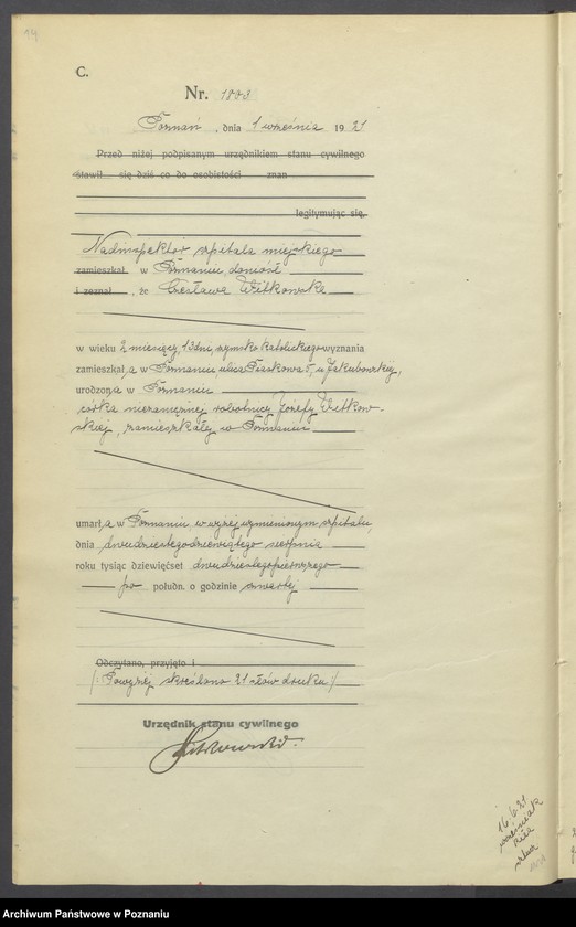 Obraz 16 z jednostki "Księga miejscowa zgonów tom IV [Rejestr główny zgonów]"